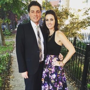 Aidan Mattox formal dress - black and floral print